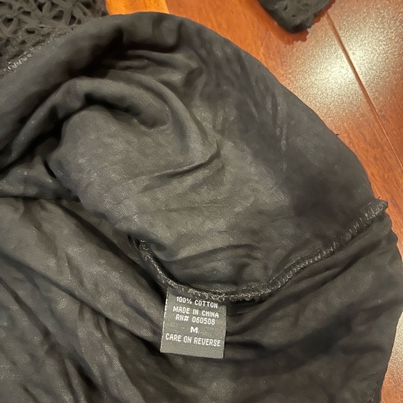 New NWT Angie Black Dress Crochet Long Sleeve Knee Length Knit Lined Size Medium - Picture 4 of 9